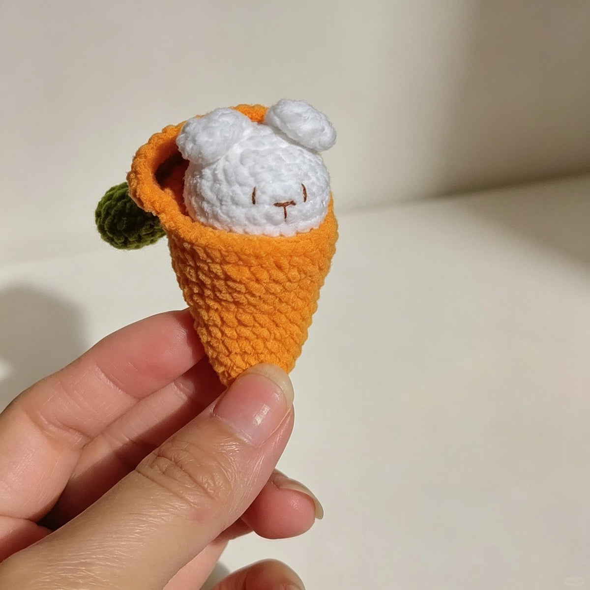 Crochet Carrot Bunny Plush Handmade Detachable Rabbit Toy Gift