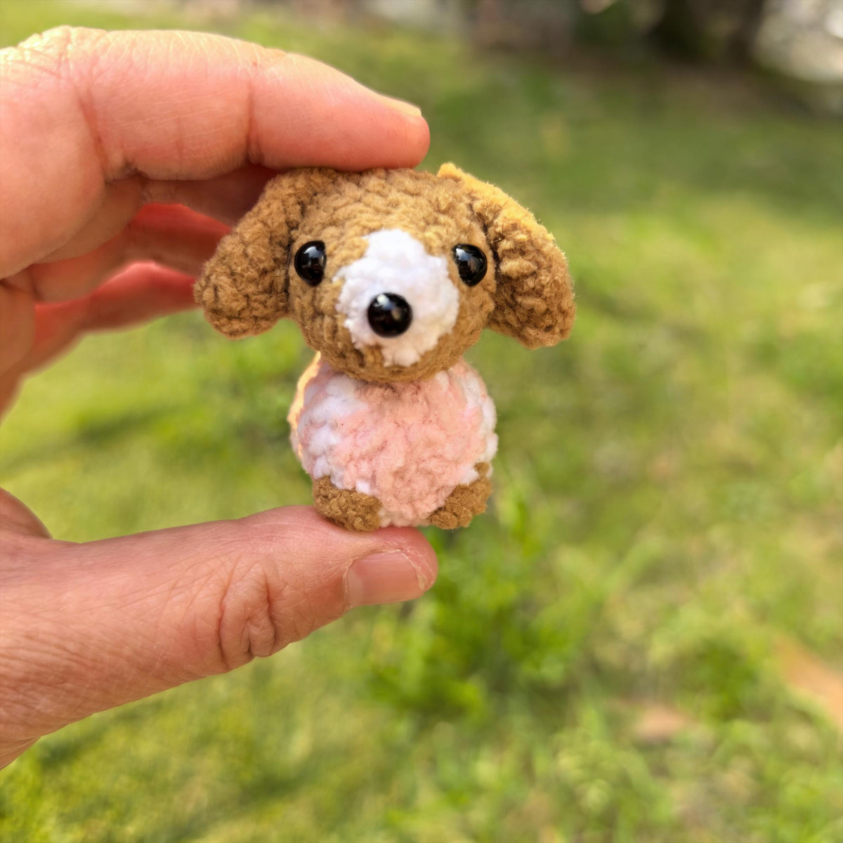 Crochet Mini Puppy Key Chain, Handmade Dog Amigurumi, Bag Charm, Gift for Dog Lovers