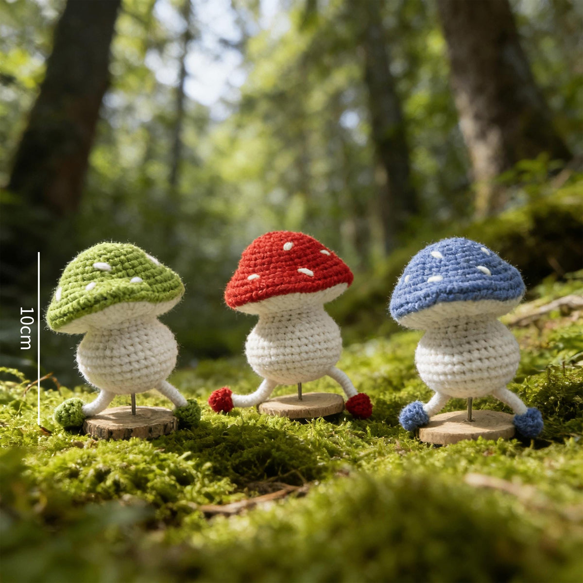 Handmade Crochet Mushroom Doll | Walking Mushroom Amigurumi | Kawaii Desk Decor | Keychain Charm