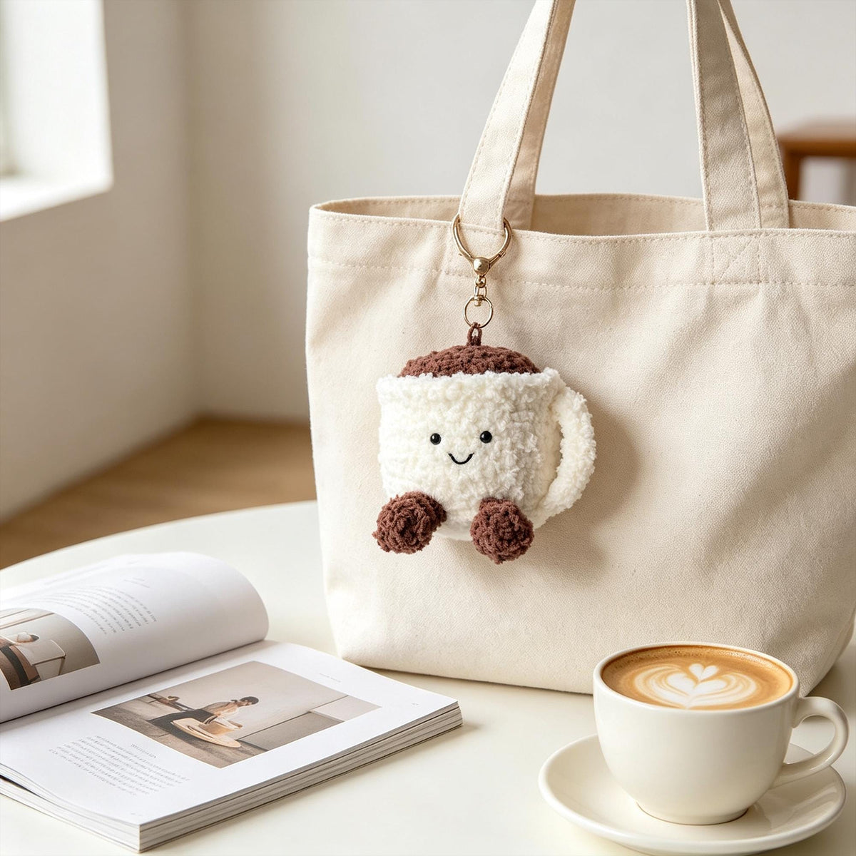 Crochet Coffee Cup Plush | Handmade Latte Mug Amigurumi | Coffee Lover Gift