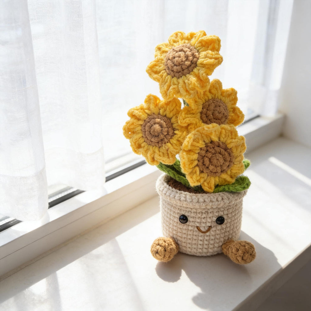 Crochet Sunflower Pot|Amigurumi Sunflower Gift | Mini Potted Plant
