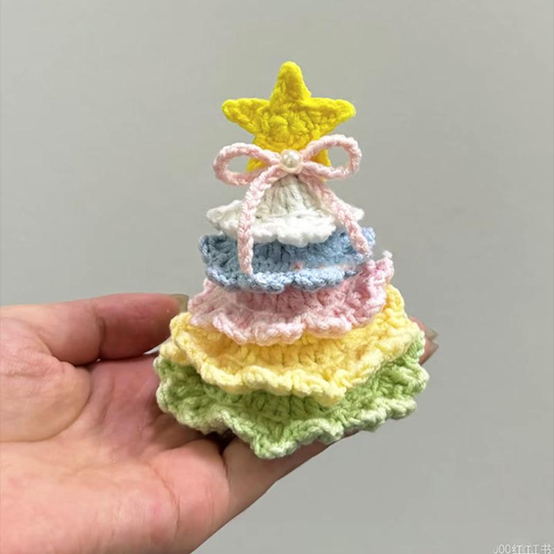 Handmade Crochet Christmas Tree Ornament, Hanging Decoration, keychain, Gift for Christmas