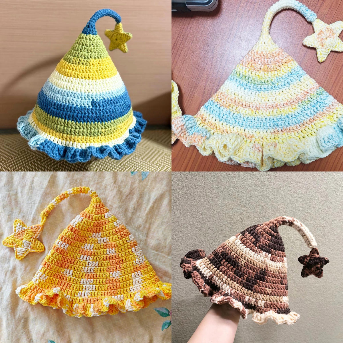 Handmade Crochet Elf Hat with Star | Custom Size