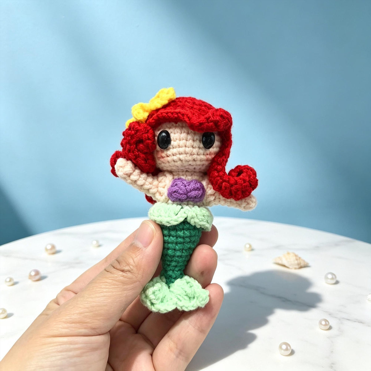 Crochet Mermaid Doll | Handmade Amigurumi Princess |  Ocean Decor | Mermaid Inspired Gift | Desk Ornament