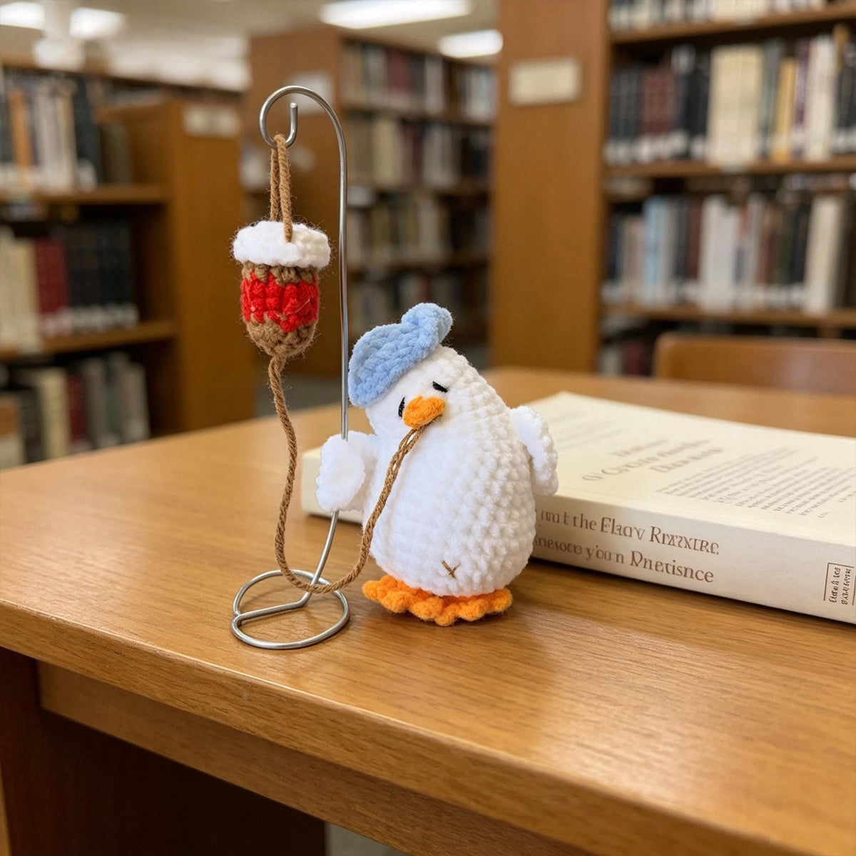 Crochet Coffee Duck, Office Desk Buddy, Coffee Lover Gift