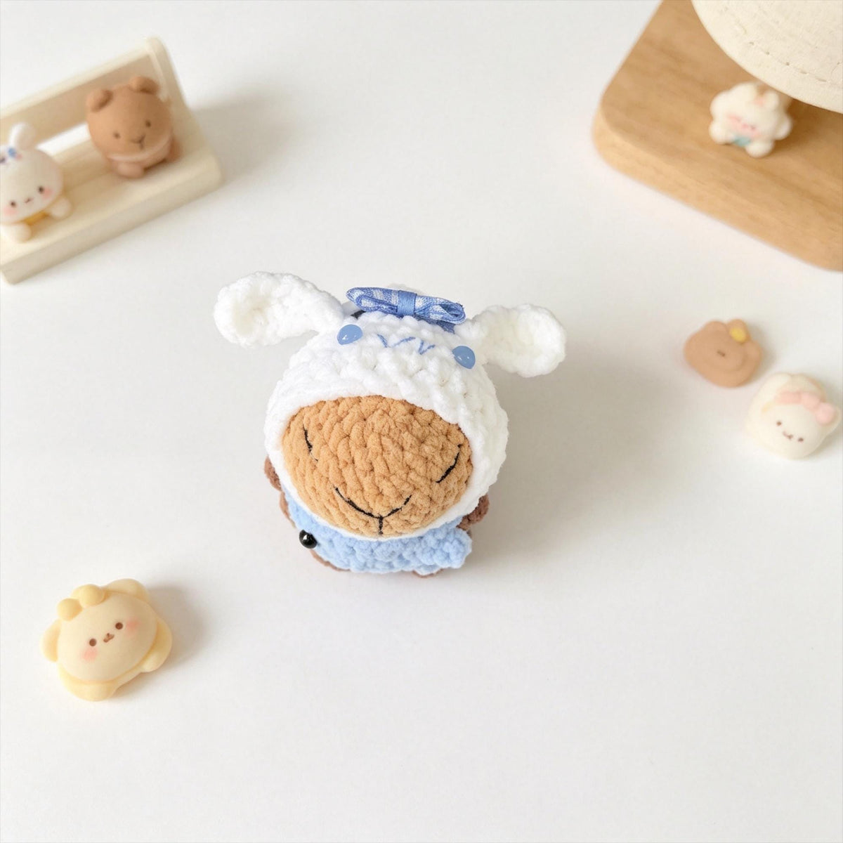 Crochet Woodland Animal Plush, Handmade Animal Costume Doll, Amigurumi Desk Decor