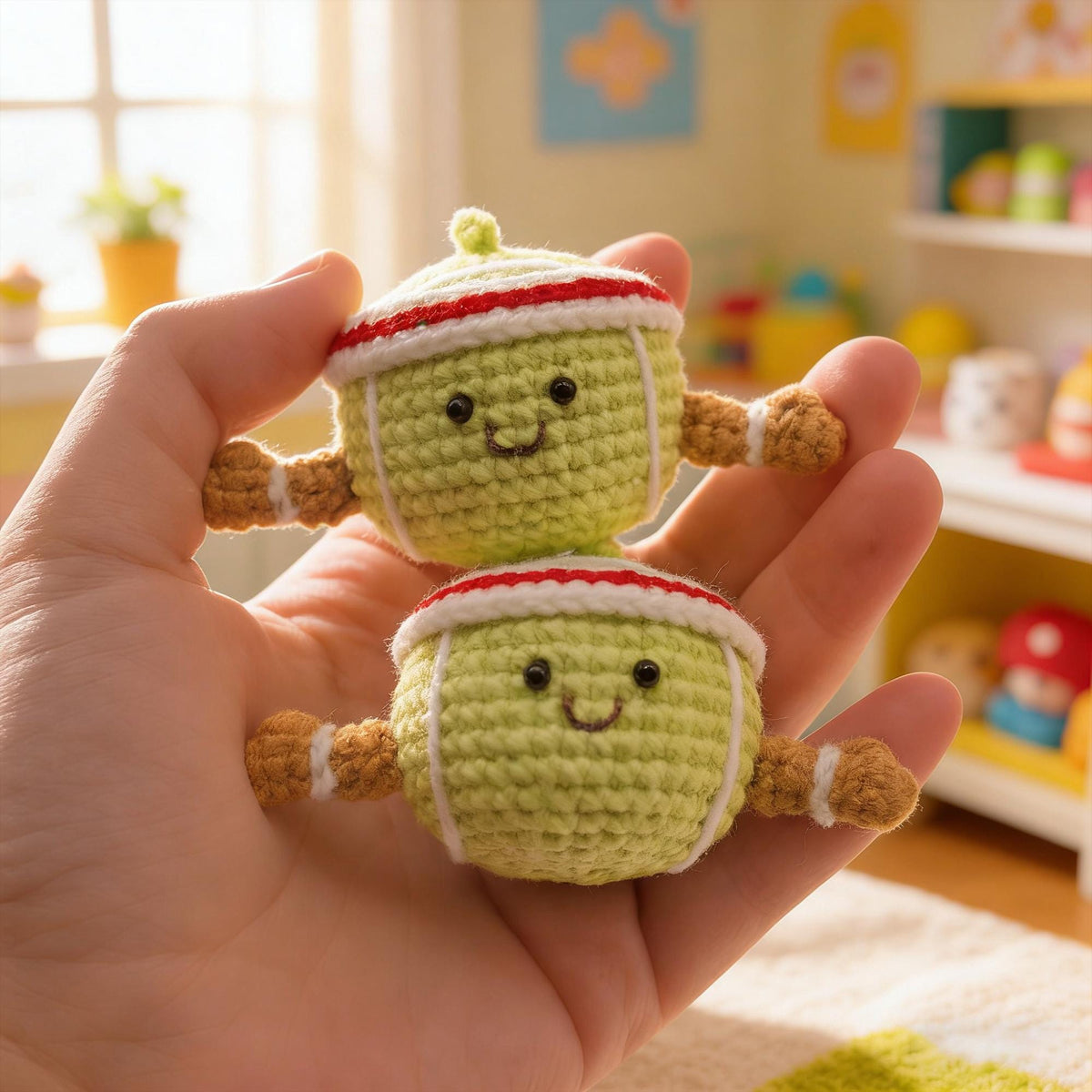Crochet Tennis Keychain, Handmade Plush, Sports Keyring, Athlete Gift, Tennis Lover