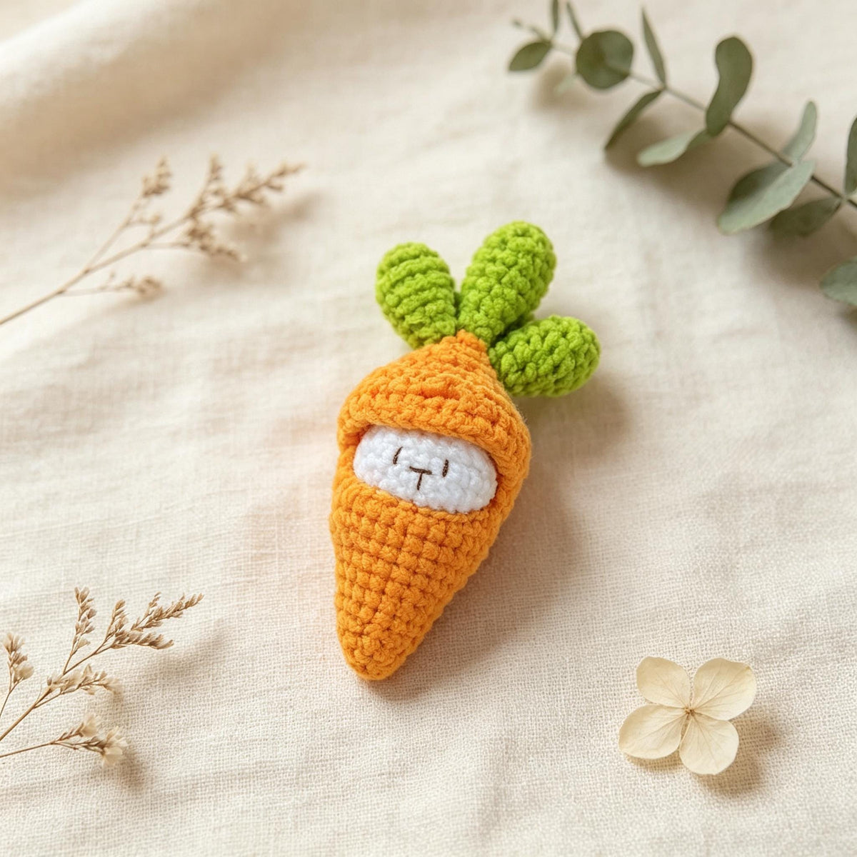 Crochet Carrot Bunny Plush Handmade Detachable Rabbit Toy Gift