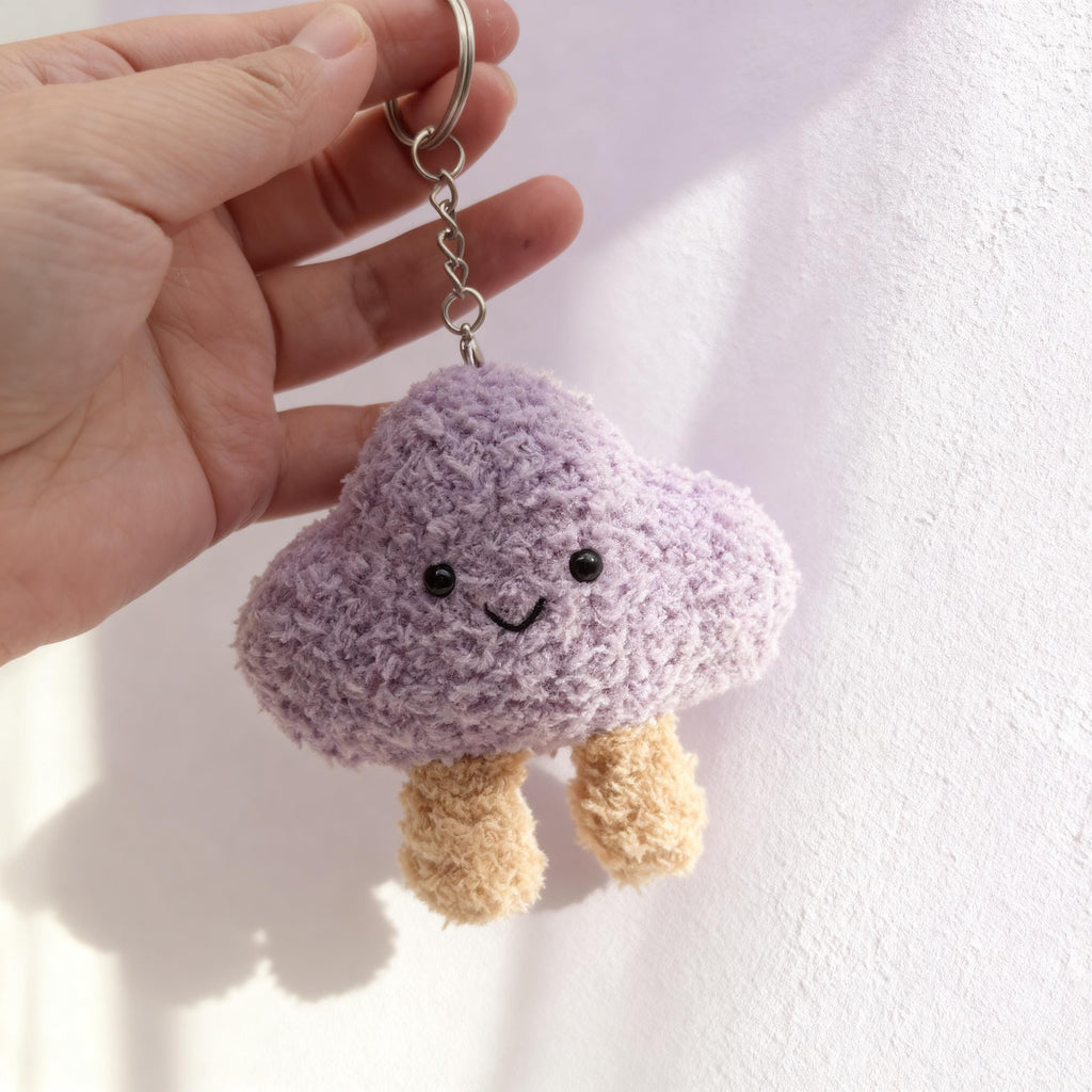 Handmade Crochet Cloud Plush |  Cloud Bag Charm | Amigurumi Desk Decor | Gift