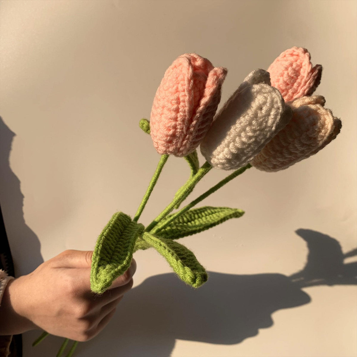 Handmade Crochet Tulip Bouquet, Knitted Flowers,  Home Decoration, Mother’s Day Gift