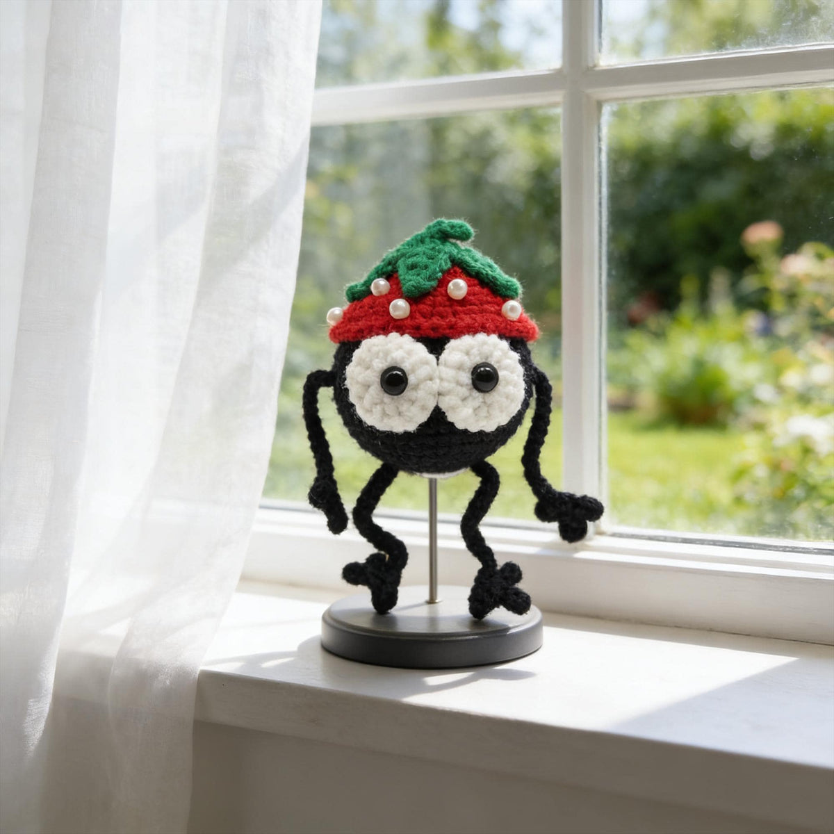 Handmade Black Round Crochet Plushies