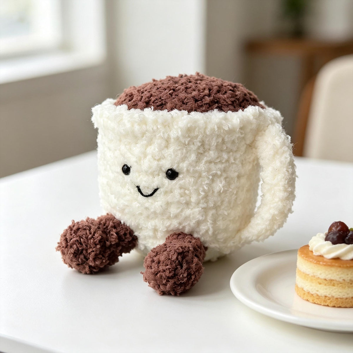 Crochet Coffee Cup Plush | Handmade Latte Mug Amigurumi | Coffee Lover Gift