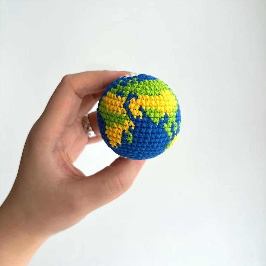 Crochet Earth Plush | Handmade Amigurumi Globe | Educational Toy