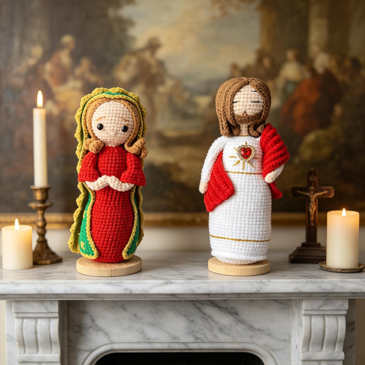 Crochet Virgin Mary Doll, Handmade Catholic Decor, Christian Gift, Amigurumi Religious Figure
