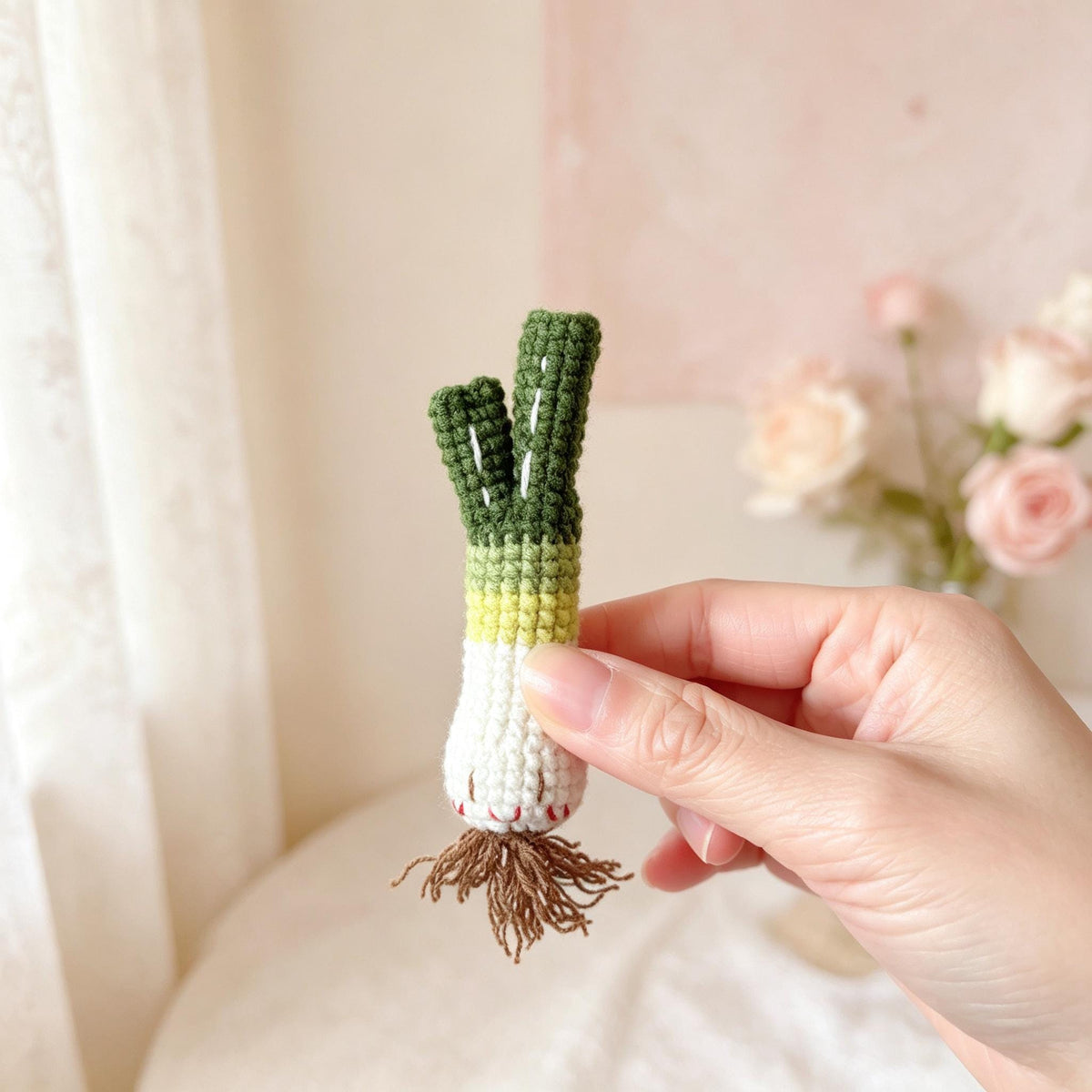 Crochet Fruit Vegetable Bag Charm Handmade Plush Keychain Gift