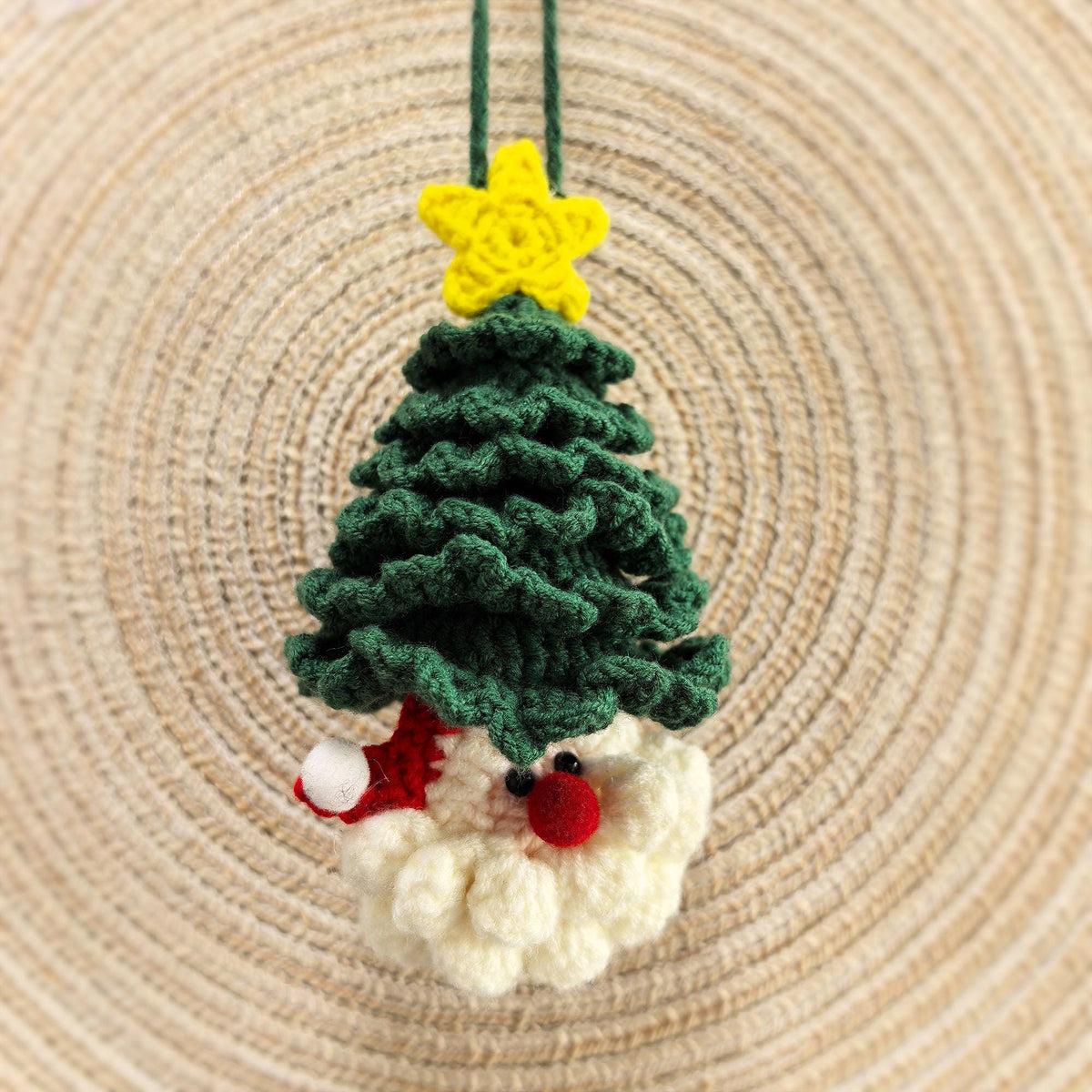 Handmade Crochet Christmas Tree Ornament, Hanging Decoration, keychain, Gift for Christmas