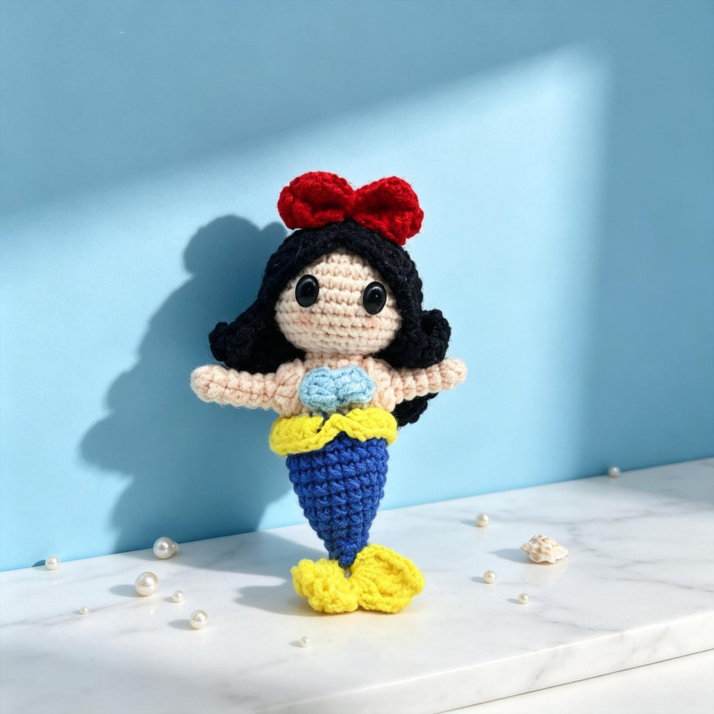 Crochet Mermaid Doll | Handmade Amigurumi Princess |  Ocean Decor | Mermaid Inspired Gift | Desk Ornament
