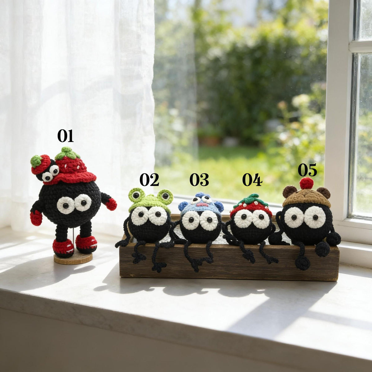 Handmade Black Round Crochet Plushies
