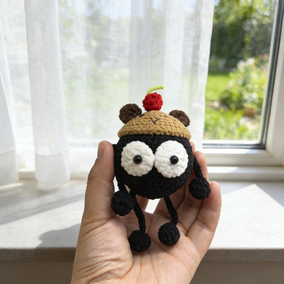 Handmade Black Round Crochet Plushies