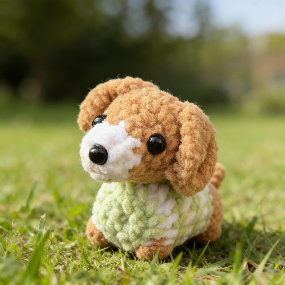 Crochet Mini Puppy Key Chain, Handmade Dog Amigurumi, Bag Charm, Gift for Dog Lovers