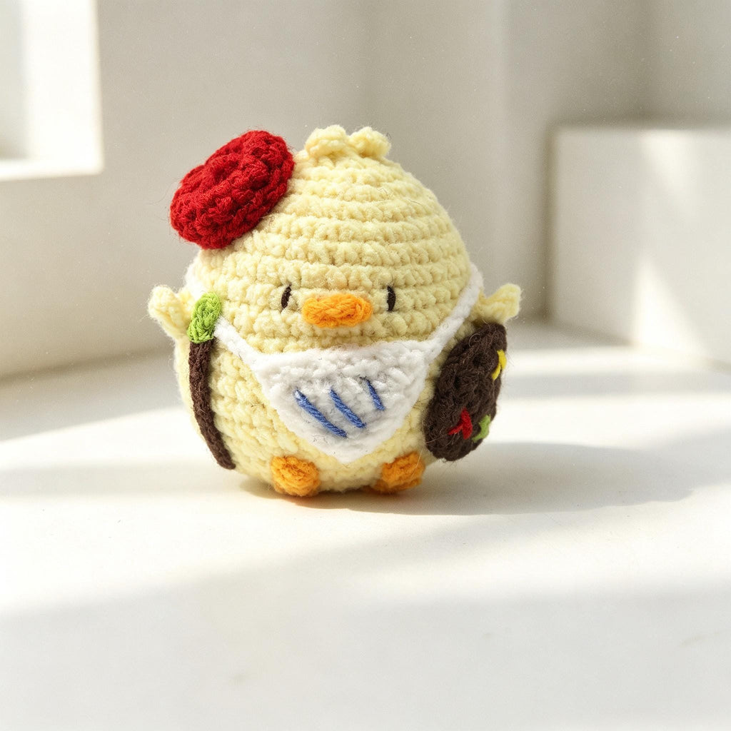 Crochet Round Animal Plush Set Handmade Mini Amigurumi Desk Decor Gift