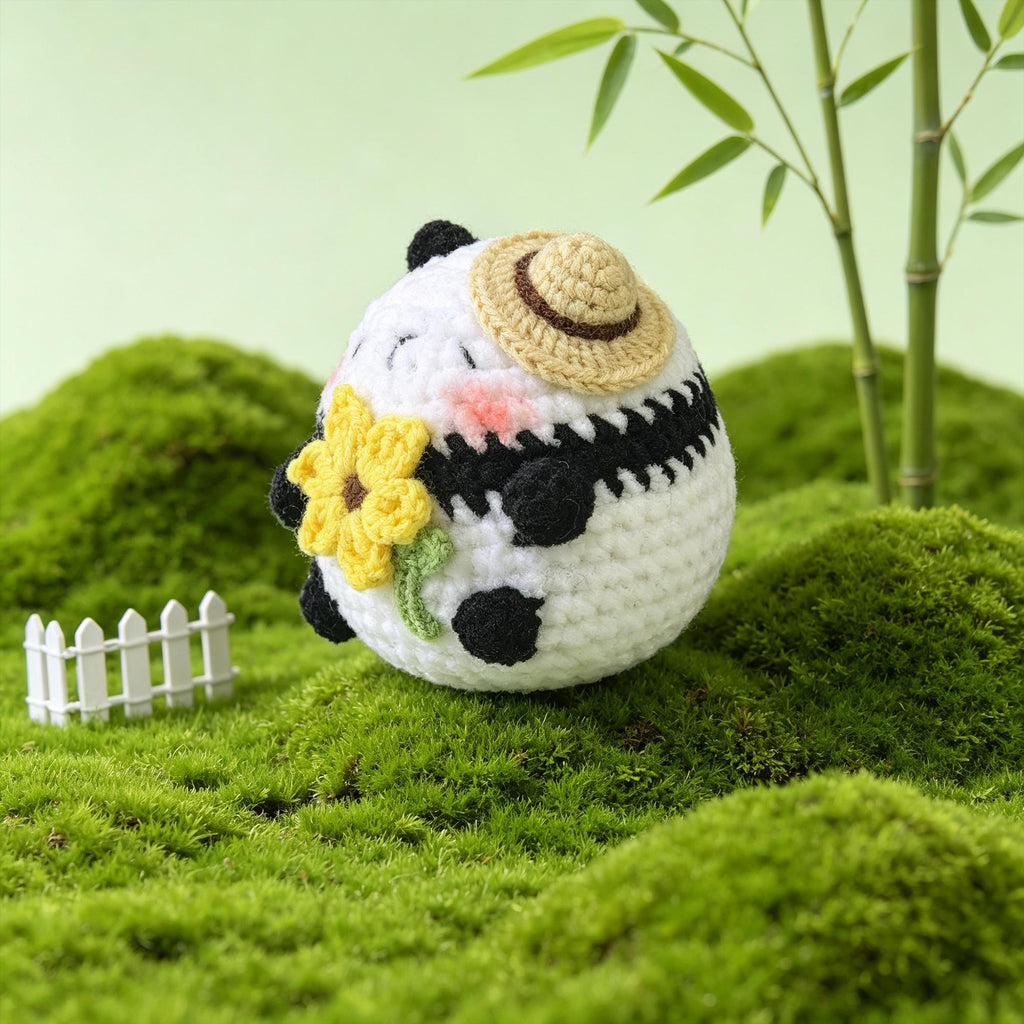 Crochet Panda Plush Handmade Mini Animal Desk Decor Gift