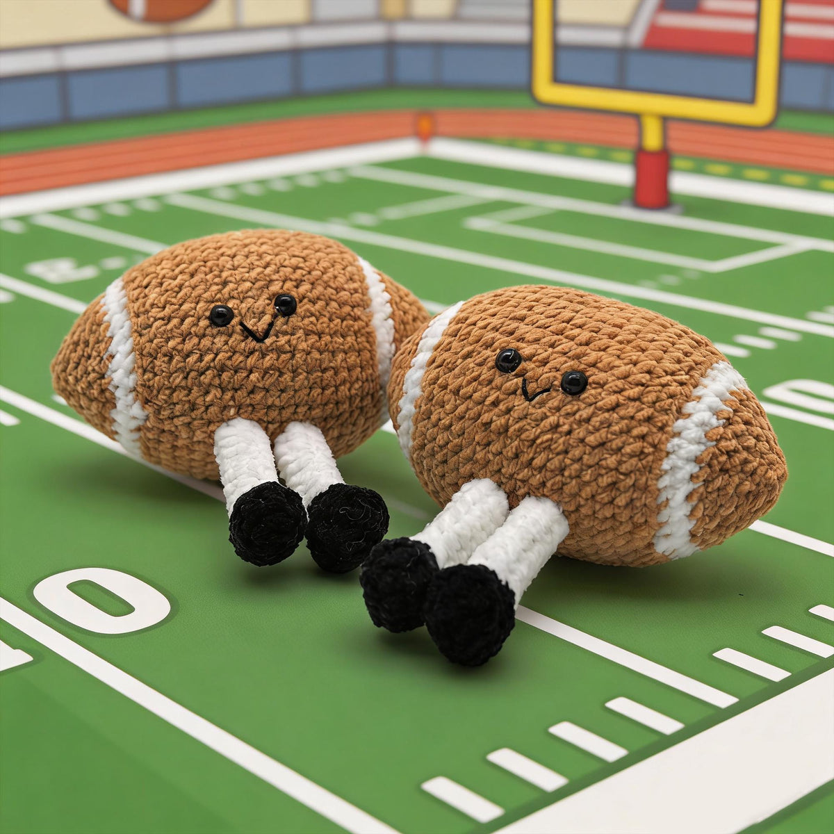 Crochet Football Keychain, Handmade Plush, Sports Gift, Athlete Gift