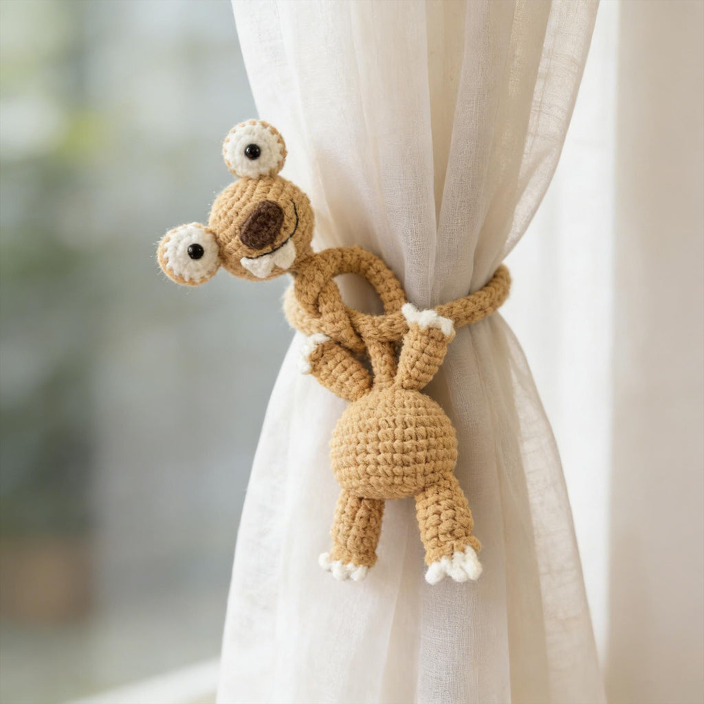 Crochet Sloth Bag Charm, Bendable Neck Plush Keychain, Kawaii Backpack Accessory