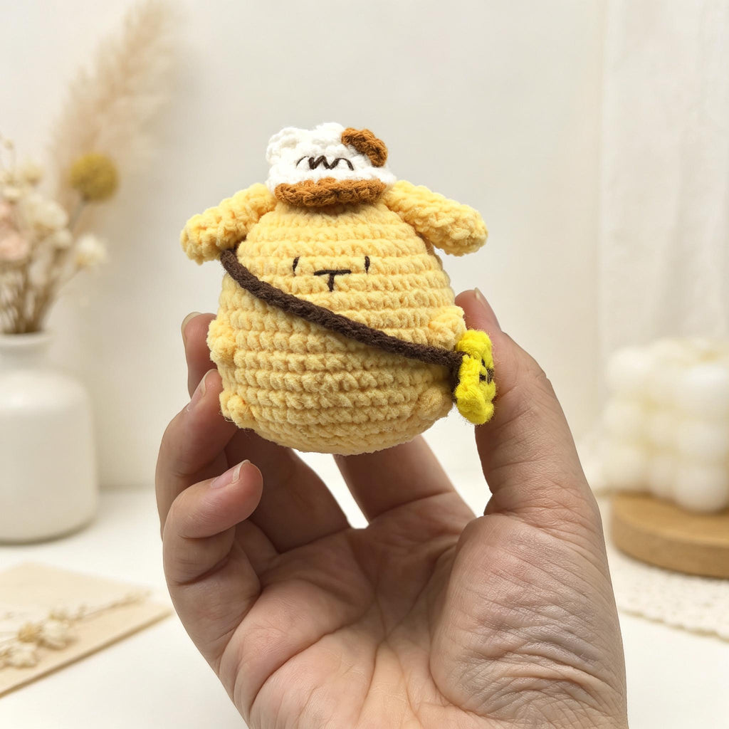 Crochet Round Animal Plush Set Handmade Mini Amigurumi Desk Decor Gift