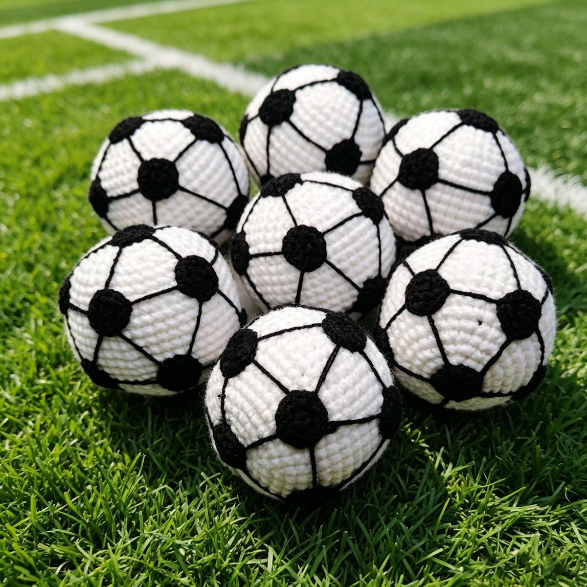 Handmade Crochet Football Keychain - Amigurumi Soccer Ball Keyring -  Gift for Soccer Fans