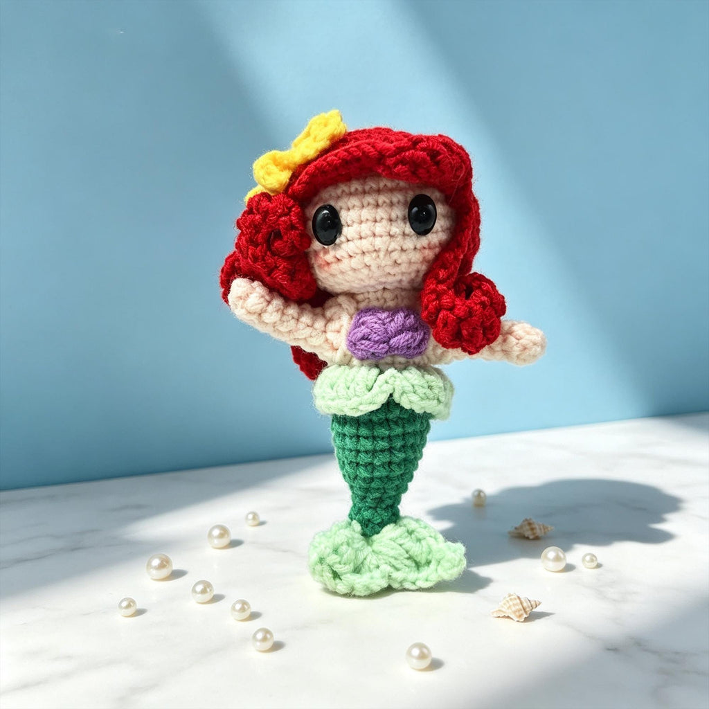 Crochet Mermaid Doll | Handmade Amigurumi Princess |  Ocean Decor | Mermaid Inspired Gift | Desk Ornament