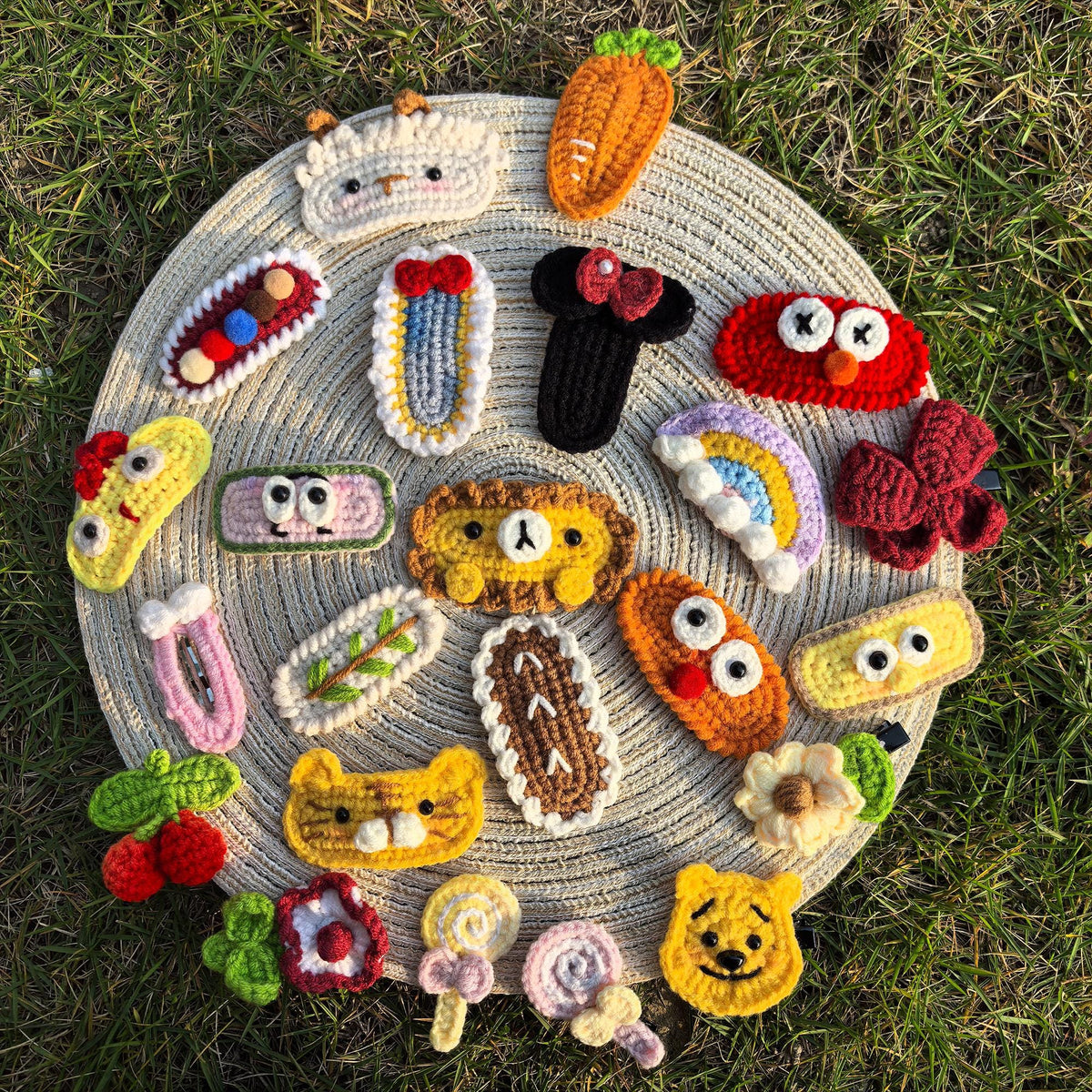 Handmade Crochet Hair Clips, Animal & Fruit Hair Accessories, Gift for Kids and Adults