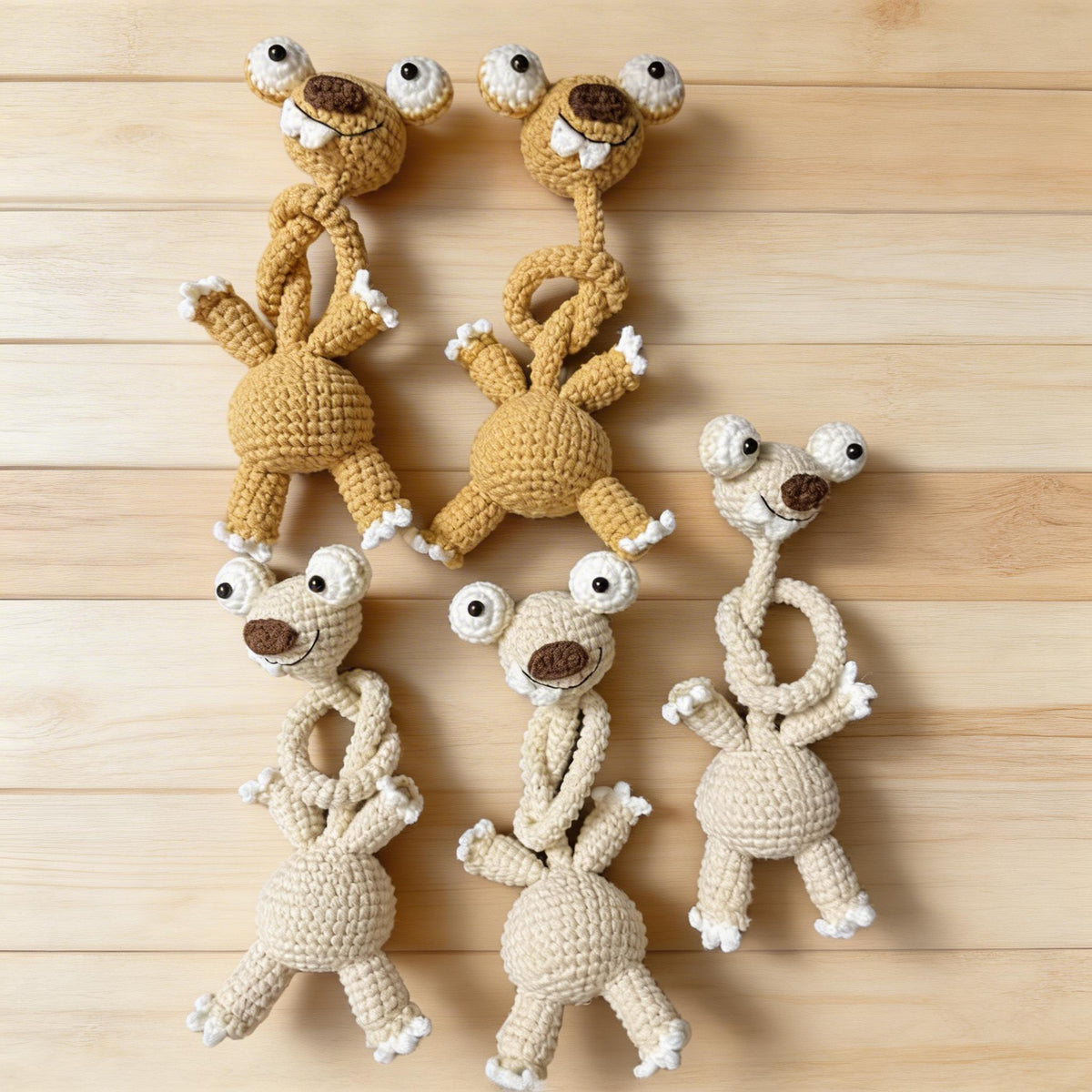 Crochet Sloth Bag Charm, Bendable Neck Plush Keychain, Kawaii Backpack Accessory
