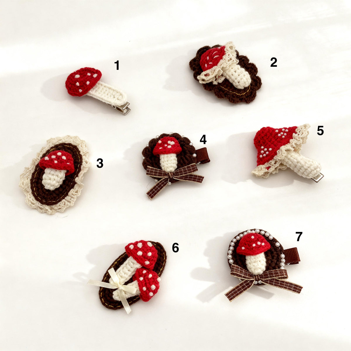 Crochet Mushroom Hair Clip, Handmade Barrette, Cottagecore Accessory, Kawaii Forest Clip