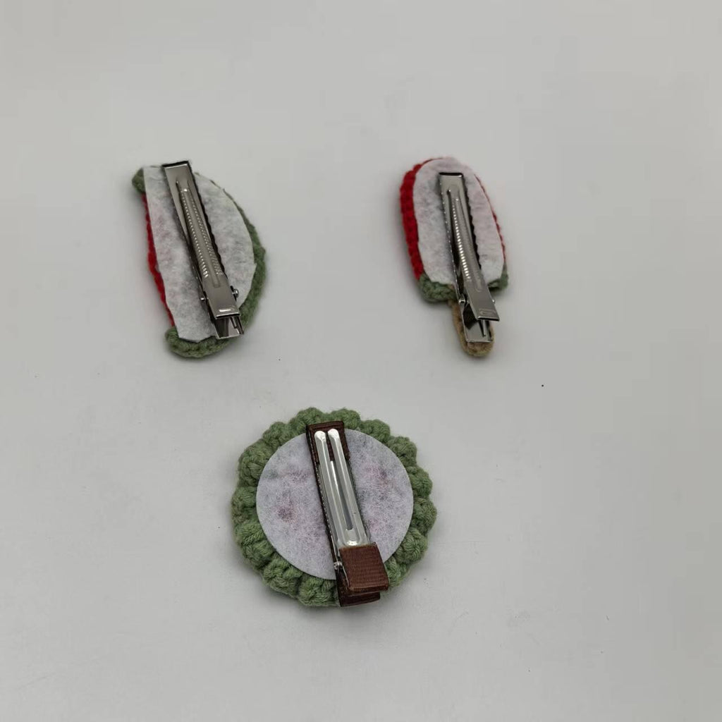 Crochet Watermelon Hair Clip, Handmade Fruit Hair Accessory, Gift for Girls