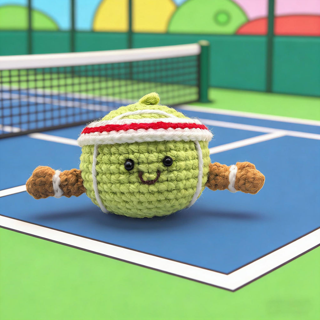 Crochet Tennis Keychain, Handmade Plush, Sports Keyring, Athlete Gift, Tennis Lover