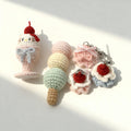Handmade Crochet Dessert Keychain |  Ice Cream & Cake Charm | Kawaii Amigurumi Gift