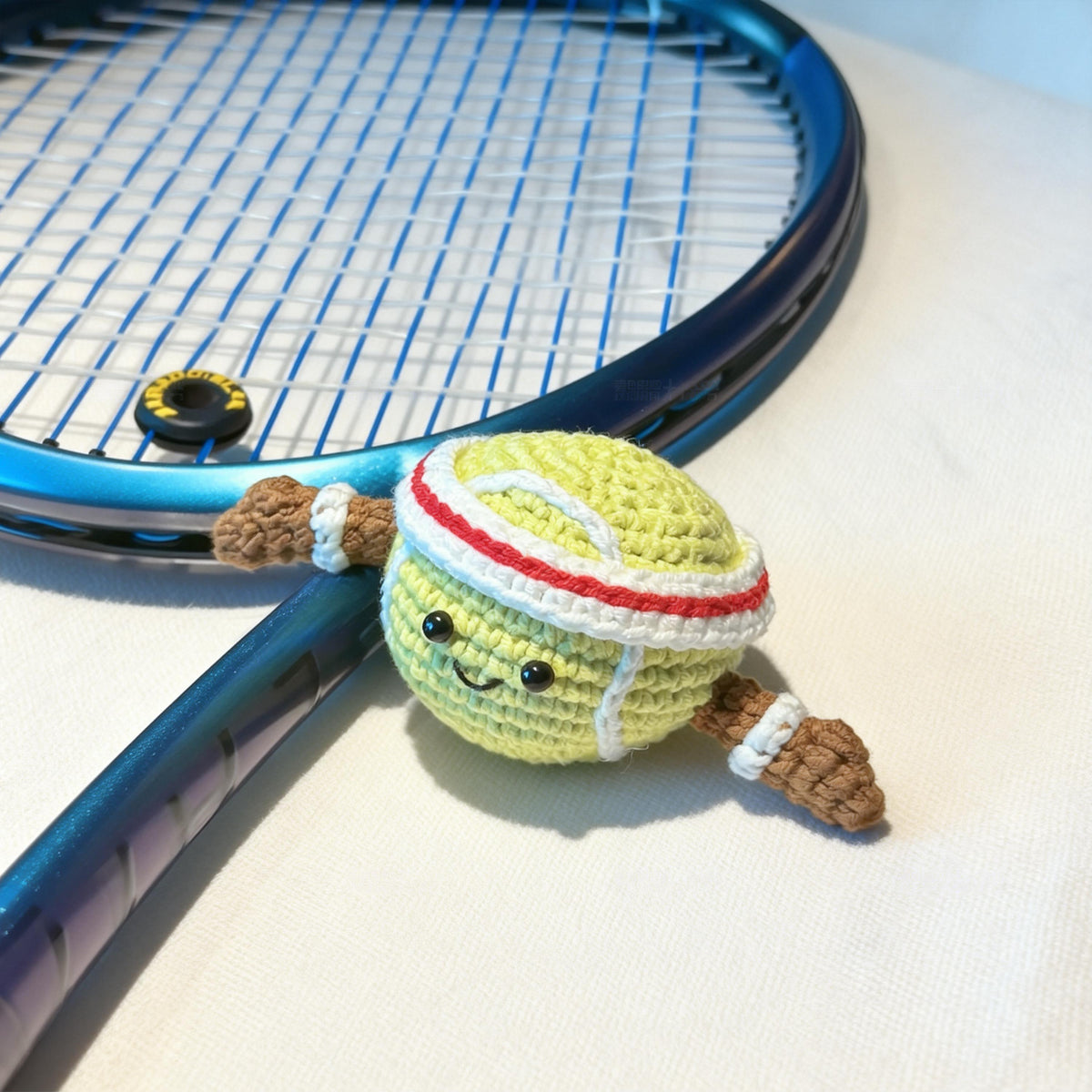 Crochet Tennis Keychain, Handmade Plush, Sports Keyring, Athlete Gift, Tennis Lover