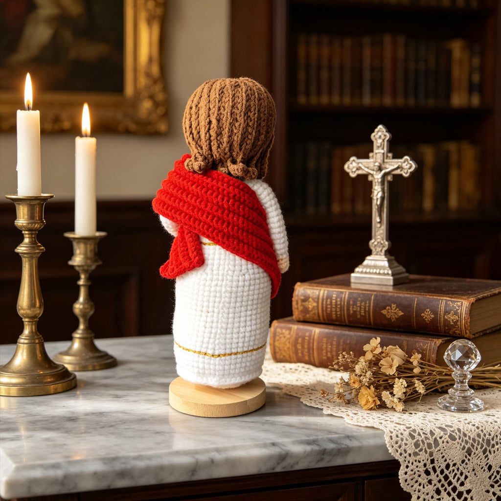 Crochet Virgin Mary Doll, Handmade Catholic Decor, Christian Gift, Amigurumi Religious Figure