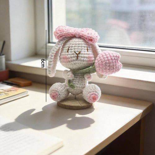 Crochet Bunny Plush | Amigurumi Rabbit Doll | Handmade Bunny with Carrot | Kawaii Gift | Easter Decor