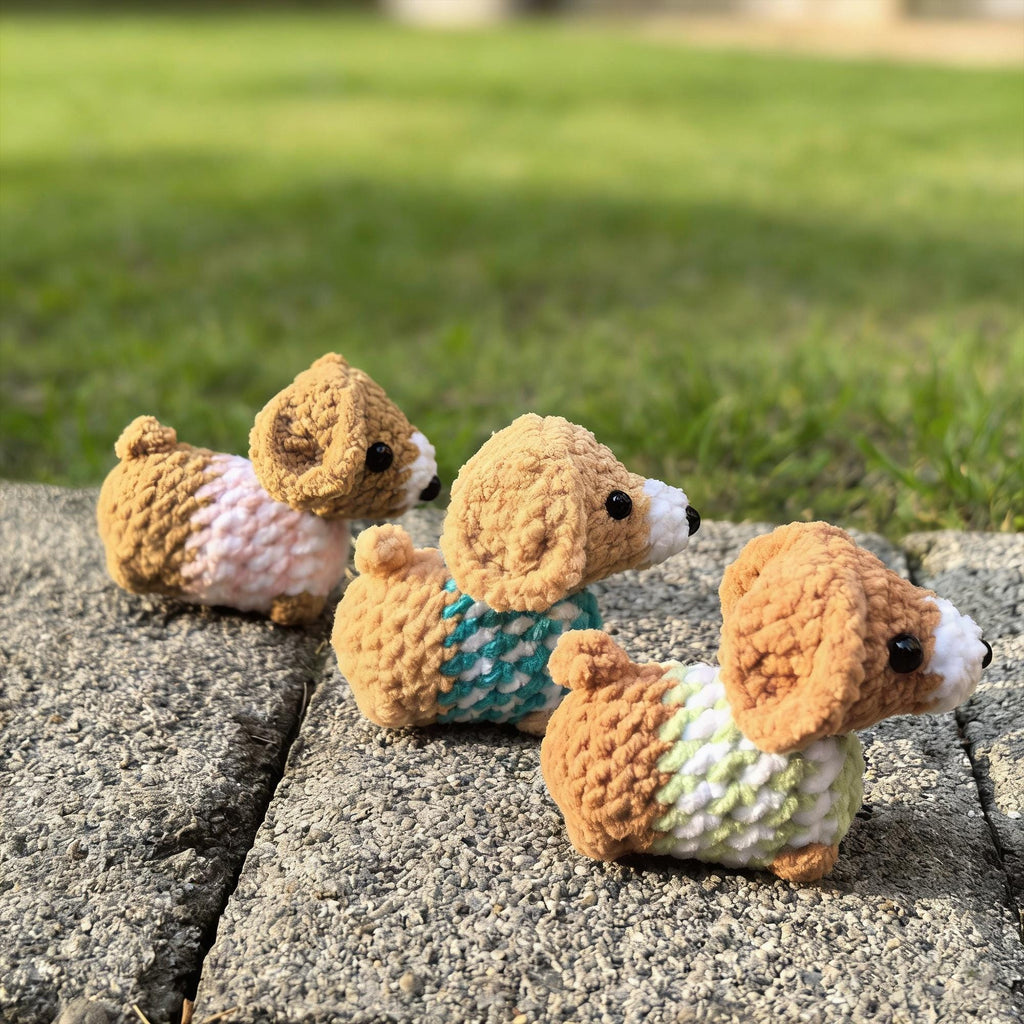 Crochet Mini Puppy Key Chain, Handmade Dog Amigurumi, Bag Charm, Gift for Dog Lovers