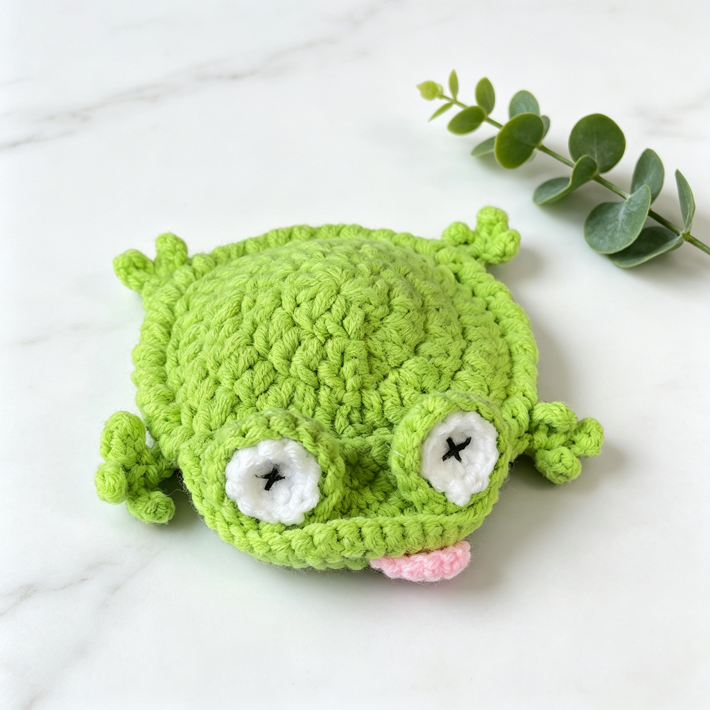 Handmade Crochet Peek-Up Mug Coaster – Cute Interactive Cup Mat