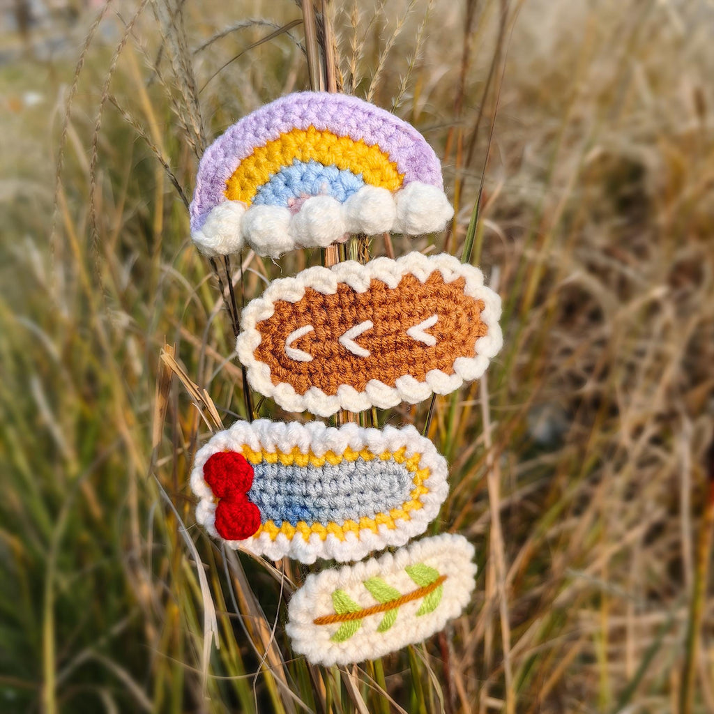 Handmade Crochet Hair Clips, Animal & Fruit Hair Accessories, Gift for Kids and Adults