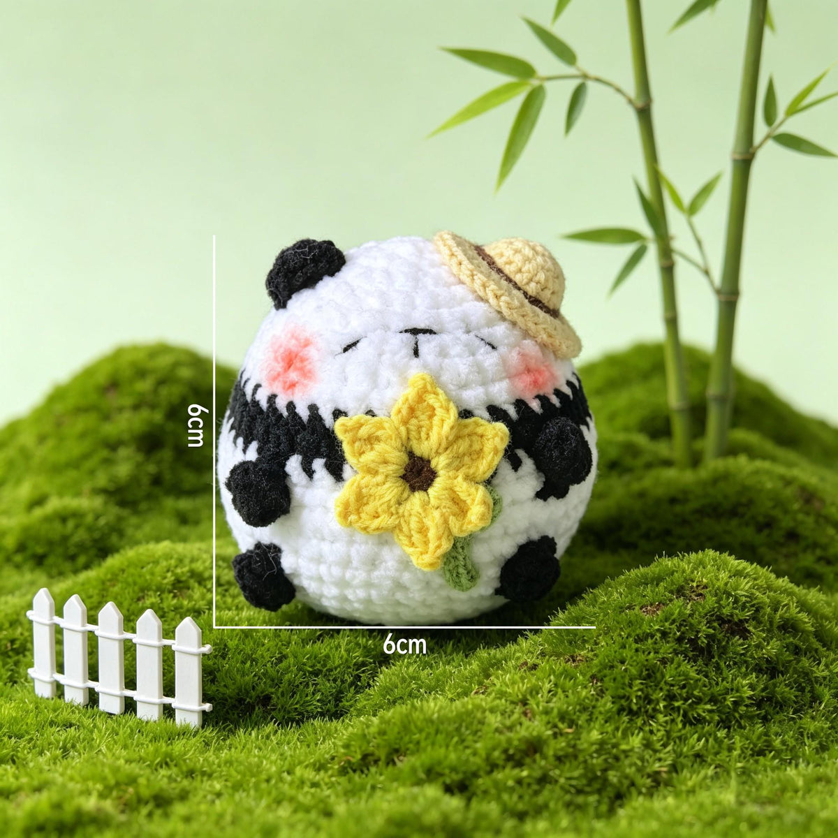 Crochet Panda Plush Handmade Mini Animal Desk Decor Gift
