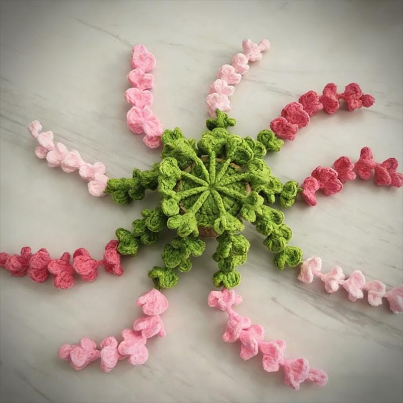 Crochet Wisteria Flower Charm | Handmade Yarn Hanging | Car Mirror Decor | Soft Floral Ornament