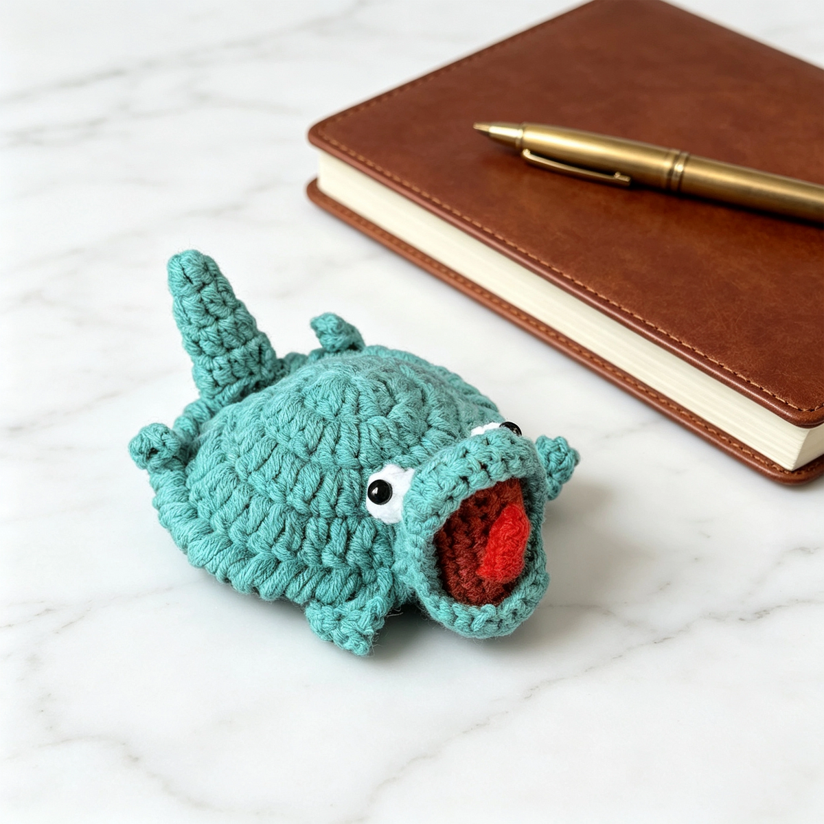 Handmade Crochet Peek-Up Mug Coaster – Cute Interactive Cup Mat